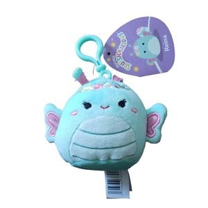 Squishmallow 3.5" Reina Butterfly Teal Flower Crown Spring Easter Plush BNWT